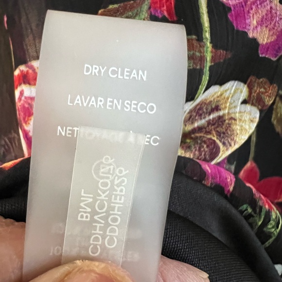 Calvin Klein Romantic Floral Chiffon Dress Ruffle Bell Sleeves Size 2 - Picture 5 of 5